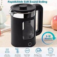 NESTLUNE 2L 1500W Electric Kettle Glass Fast Boil 360 in Black | Size: 100 cm x 15 cm