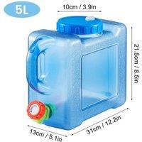 SPETLEK 5L Camping Hiking Tap Carry Tank Container Drinking Water Bottle in Blue