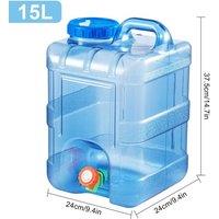 SPETLEK 15L Camping Hiking Tap Carry Tank Container Drinking Water Bottle in Blue