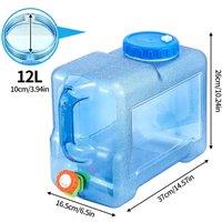 SPETLEK 12L Camping Hiking Tap Carry Tank Container Drinking Water Bottle in Blue