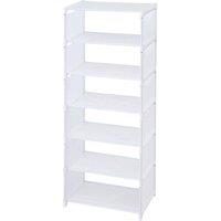 KORVIXA White 7 Tiers-42.2x25.7x105.7cm 7 Tiers Narrow Shoe Rack | Size: 900mm