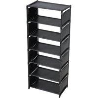 KORVIXA Black 7 Tiers-42.2x25.7x105.7cm 7 Tiers Narrow Shoe Rack | Size: 900mm