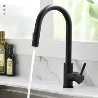 KORVIXA Modern Kitchen Sink Mixer Taps Black | Size: 10000mm x 520mm