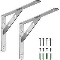 SPETLEK 2X Heavy Duty Stainless steel L Shaped Wall Support 20CM in Silver