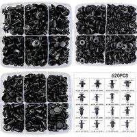FLAVORA 16 Type Car Body Clip Buckle Set 655Pcs Plastic in Black | Size: 10000mm x 520mm