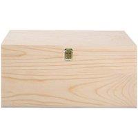 FLAVORA Small Natural Finish Wooden Storage Box DIY Crate | Size: 500mm