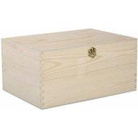 FLAVORA Large-Natural Finish Wooden Treasure Chest in Natural | Size: 500mm
