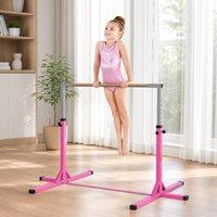 STILVORA Adjustable Gymnastics Horizontal Bar for Kids in Pink