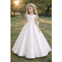 Lilly + Bo Girl's Victoria in Ivory White - Flower Girl or Ceremonial Dress | Size: 3-4 Years