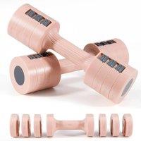 FLAVORA Pink Dumbbells Set Adjustable 4-in-1 Weights | Size: 0-12 m
