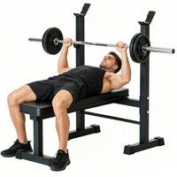 FLAVORA 660LBS 2 in 1 Fixed Weight Bench, Workout Bench Set in Black | Size: 0-12 m