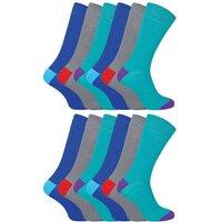 Sock Snob Men's 12 Pack Soft Breathable Cotton Contrast Heel & Toe Socks | Size: 6-11