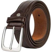 Woodland Leathers Men's Herringbone Leather Lined Belt, 1.25 in Brown | Size: XL