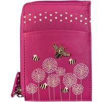 Mala leather Women's Bumble Bee Coin & Card RFID Leather Moonflower Purse in Pink