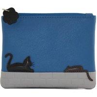 Mala leather Women's Cat & Mouse RFID Leather Coin & Card Purse in Blue | Size: Small