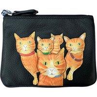 Mala leather Women's Kitty Crew Cat RFID Leather Coin Purse in Black | Size: Small