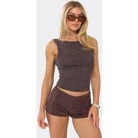 EGO Women's Sleeveless Open Back Vest in Chocolate | Size: 8