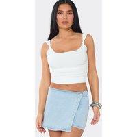 EGO Women's Denim Mini Skorts in Baby Blue | Size: 8