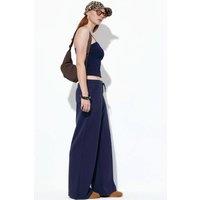 Busem Women's Ribbed Drawstring Waist Pants in Navy | Size: Large