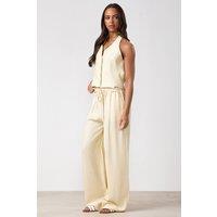 GYM KING Women's Signature Woven Paper Bag Trousers Yellow | Size: Large