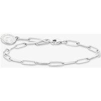 THOMAS SABO Women's Silver White Cold Enamel Long Link 19cm Charm Bracelet X0286-007-21-19