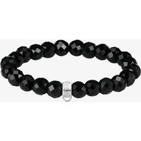 THOMAS SABO Women's As We Love 17cm Black Oval Obsidian Bead Bracelet X0292-023-11-L17 | Size: 17 cm