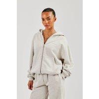 Cernucci Women's Oversized Zip Through Hoodie - Ash Grey | Size: Medium