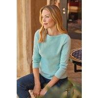 WoolOvers Women's Boat Neck Jumper in Light Green | Size: XS