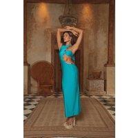Moda Minx Women's Teal Manama Maxi Dress | Size: Medium/Large