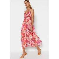 WOVCOR Women's Floral Lace Trim Strappy Midaxi Summer Dress | Size: 8