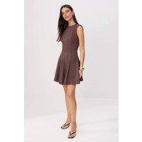 WOVCOR Women's Broderie Anglaise Sleeveless Fit & Flare Mini Dress in Brown | Size: 14