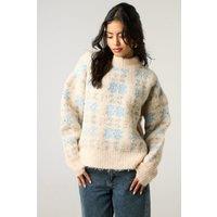CY Women's Classic & Cozy Snowflake Knit Christmas Jumper in Cream