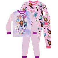Gabby's Dollhouse Girl's 2 Pack Pyjamas in Pink | Size: 3-4 Years