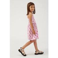 Enorsia Girl's Girls Strappy Floral Printed Jersey Dress in White | Size: 4-5 Years