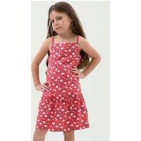 Enorsia Girl's Girls Sleeveless Tiered Jersey Dress in Red | Size: 12-18 m
