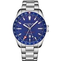 STHRLING Original Men's Voyager GMT Quartz GMT Diver Watch with Stainless Steel Bracelet in Blue