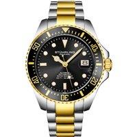 STHRLING Original Men's Depthmaster 4048 Dive Watch Japanese Automatic 42mm Stainless Steel Link Bracelet in Gold