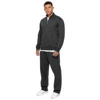 Enzo Men's Half Zip Sweatshirt Tracksuit Set in Dark Grey | Size: Large