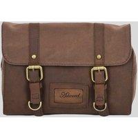 Ashwood Leather Men's Real Leather & Canvas Hanging Toiletry Bag in Light Brown