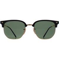 Ray-Ban Men's Square Black on Gold Green RB4416 New Clubmaster
