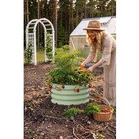 Living and Home Round Metal Raised Garden Bed in Light Green