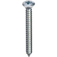 Unifix Self-Tapping Screws Pozi Raised Head AB DIN 7983-C-Z BZP 8G X 1" in Silver