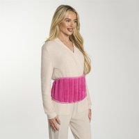 OHS Ribbed Fleece Hot Water Bottle Belt Adjustable Heating Wrap in Bright Pink
