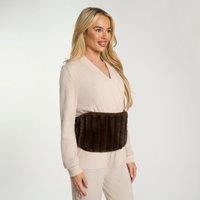 OHS Ribbed Fleece Hot Water Bottle Belt Adjustable Heating Wrap in Chocolate
