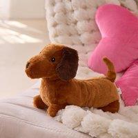 OHS Sausage Dog Soft Plush Microwaveable Heat Pad in Brown