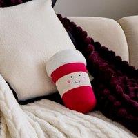 OHS Coffee Cup Soft Plush Microwaveable Heat Pad in White