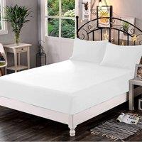 Homes-Linen 400TC Egyptian Cotton Fitted Sheet Extra Deep 40cm Sateen in White | Size: Super King