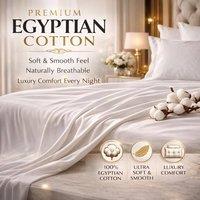 Homes-Linen 400TC Egyptian Cotton Flat Sheet Hotel Quality Sateen in White | Size: King