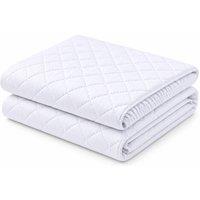 Homes-Linen Waterproof Quilted Mattress Protector 30cm Deep Fitted in White | Size: King