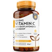 Nutravita Vitamin C 1000mg with Bioflavonoids & Rosehip 180 Vegan Tablets in White